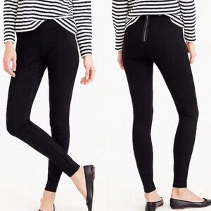 J. Crew Womens Black Exposed Zipper Back Stretch Pixie Ankle Skinny Pants Size 4